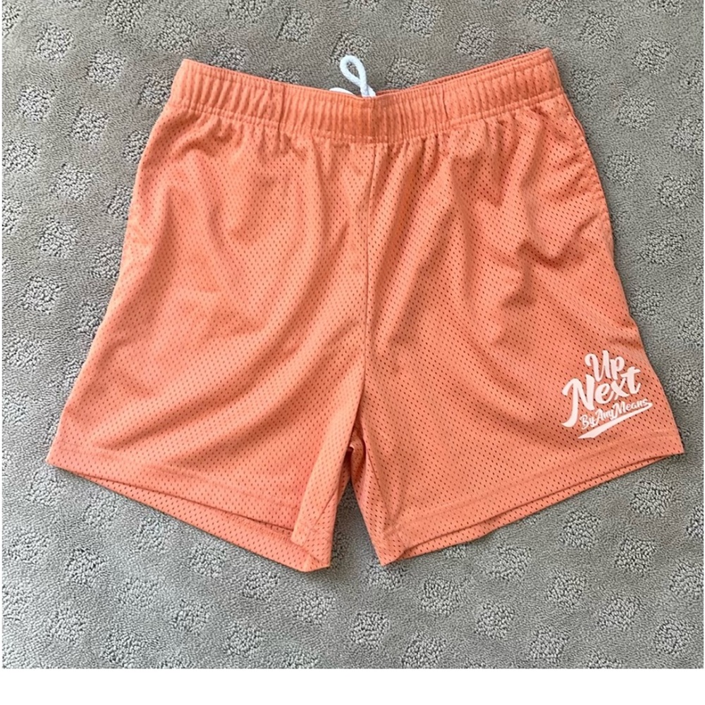 Up Next By Any Means Coral Mesh Athletic Shorts